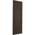 thumbnail image 2 of Ekena Millwork 15"W x 49"H True Fit PVC Bungalow Fixed Mount Shutters, Raisin Brown (Per Pair - Hardware Not Included), 2 of 7