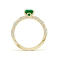 thumbnail image 2 of ANGARA Pear Lab Grown Emerald Twisted Rope Shank Engagement Ring for Women in 14K Yellow Gold (Size-8x6mm) | May Birthstone, Birthday, Anniversary, Jewelry Gift for Women | Lab-Grown Emerald Ring, 2 of 8