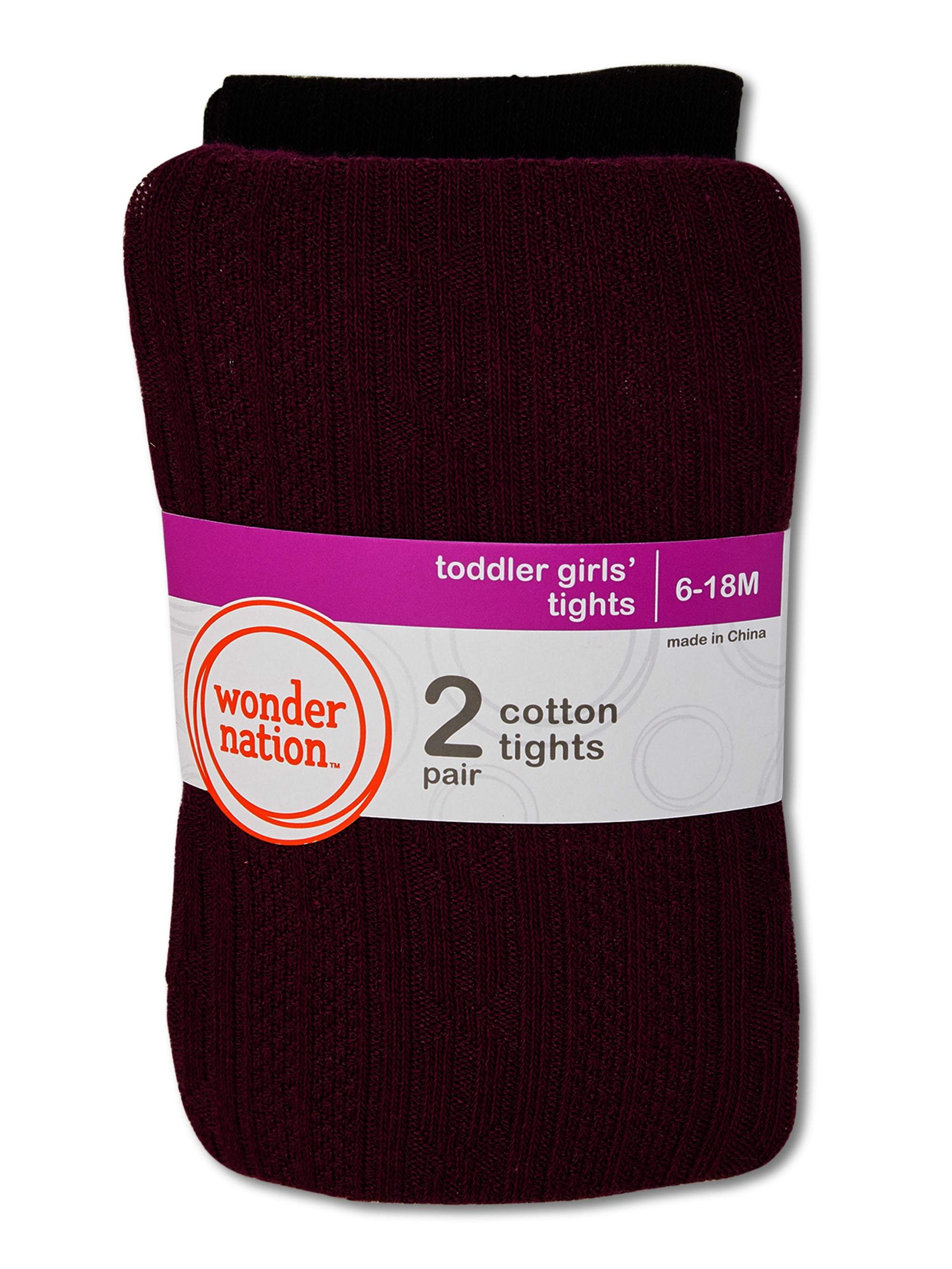 Girls Cotton Knit Tights Pack of 2