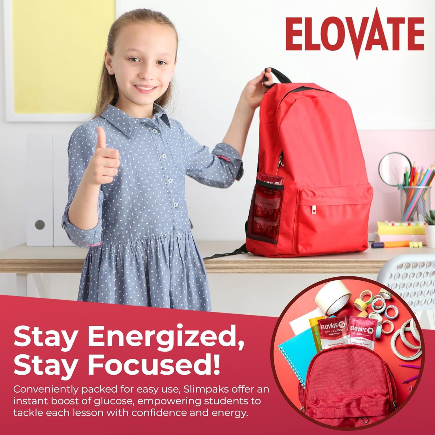 ELOVATE Glucose Tablets & Powder Set – 40 Chewable Tablets (4 Tubes) + 10 Packets – Fast-Acting Glucose for Low Sugar – Portable Carry