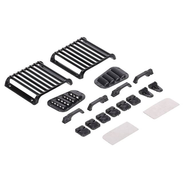 Accesorios de coche RC Compatible con TRX-4 Decoración de simulación Rejilla de protección de lámpara delantera Rejilla Bisagra de puerta Rejilla de entrada Cubierta de motor Compatible con orugas RC Abanopi Accesorios de coche RC