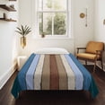 thumbnail image 4 of Blue Brown Small Tapestry for Bedroom Wall Hanging Tapestry,Farmhouse Wood Grain Vintage Vertical Striped Ceiling Backdrop Tapestries Poster Blanket Wall Decor for Teens Room Living Room 23" x 28", 4 of 8