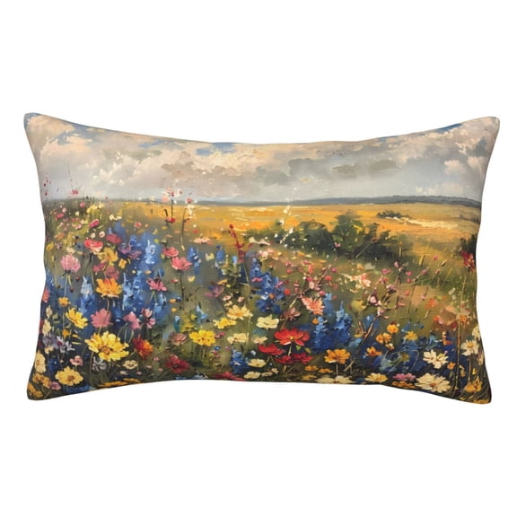 Kdxio Cotton Pillow Cases 14"x20" Pillowcases,Soft and Breathable Bedroom Pillow Cases-Vibrant Wildflower Meadow-No Pillow Core