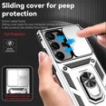 thumbnail image 4 of Samsung Galaxy S25 Ultra Kickstand Armor Case with Slide Camera Lens Protection Cover Built-in 360° Rotate Ring Holder Stand Magnetic Military Shockproof Case for Samsung Galaxy S25 Ultra,
Silver, 4 of 8