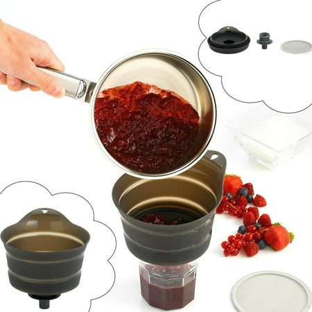

MRULIC Kitchen supplies Collapsible Red Wine Filter Basket Cup Style Juice Strainer Kitchen Tool + Black