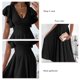 thumbnail image 4 of Vestido de manga con volantes,Vestido corto de manga con volantes Vestido de color puro Vestido de manga corta Funcionalidad versátil, 4 of 5