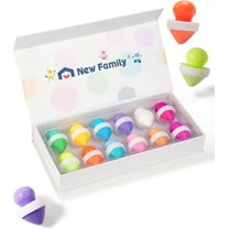 NewFamily Dustless Chalk for Kids-Non-Toxic Washable Sidewalk Chalk with Holder | Mess-Free Fun Play for Classroom & Home | Toddler-Friendly Outdoor Art & Blackboard Drawing