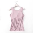 thumbnail image 7 of Royisotas Summer Ladies Tank Tops Pink Sleeveless Athletic Womens Camisole Crew Neck Built in Bra Yoga Solid Color Womens Cami Tops, 7 of 7