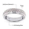 thumbnail image 2 of AFFY 3 Row Eternity Wedding Band Ring for Women Round Lab Grown DIamond Anniversary Ring in 14k White Gold Plated Sterling Silver Fine Jewelry Gift for Her Size 7.5, 2 of 6
