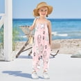 thumbnail image 5 of Girls' Jumpsuits Rompers Summer Casual Sleeveless Rompers With Pockets Spaghetti Strap Romper Pink Cartoon Puppy Pattern 2T, 5 of 7
