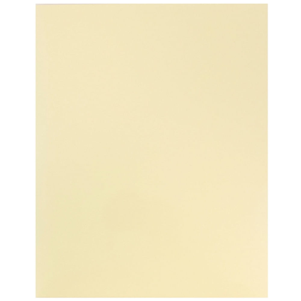 JAM Paper Glossy Two Pocket Folders, Ivory, 100/Pack