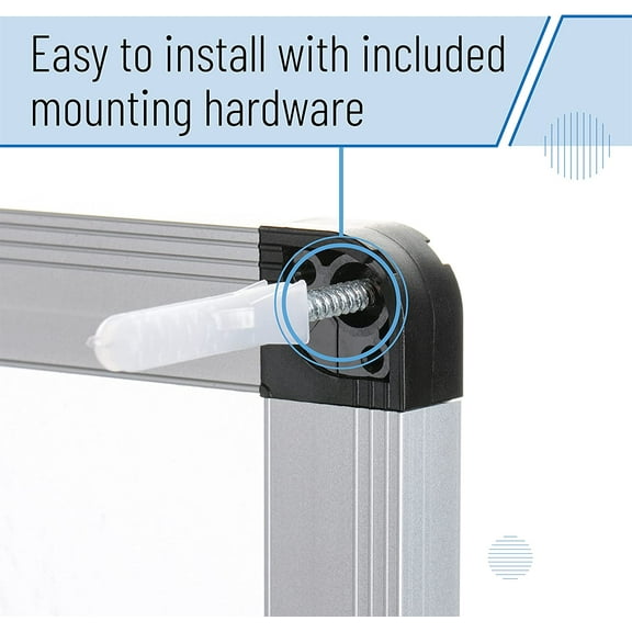 Magnetic Dry Erase Board for Wall, 24" x 48", Silver Aluminum Frame, Large White Board Dry Erase with Marker Tray & Mounting Hardware