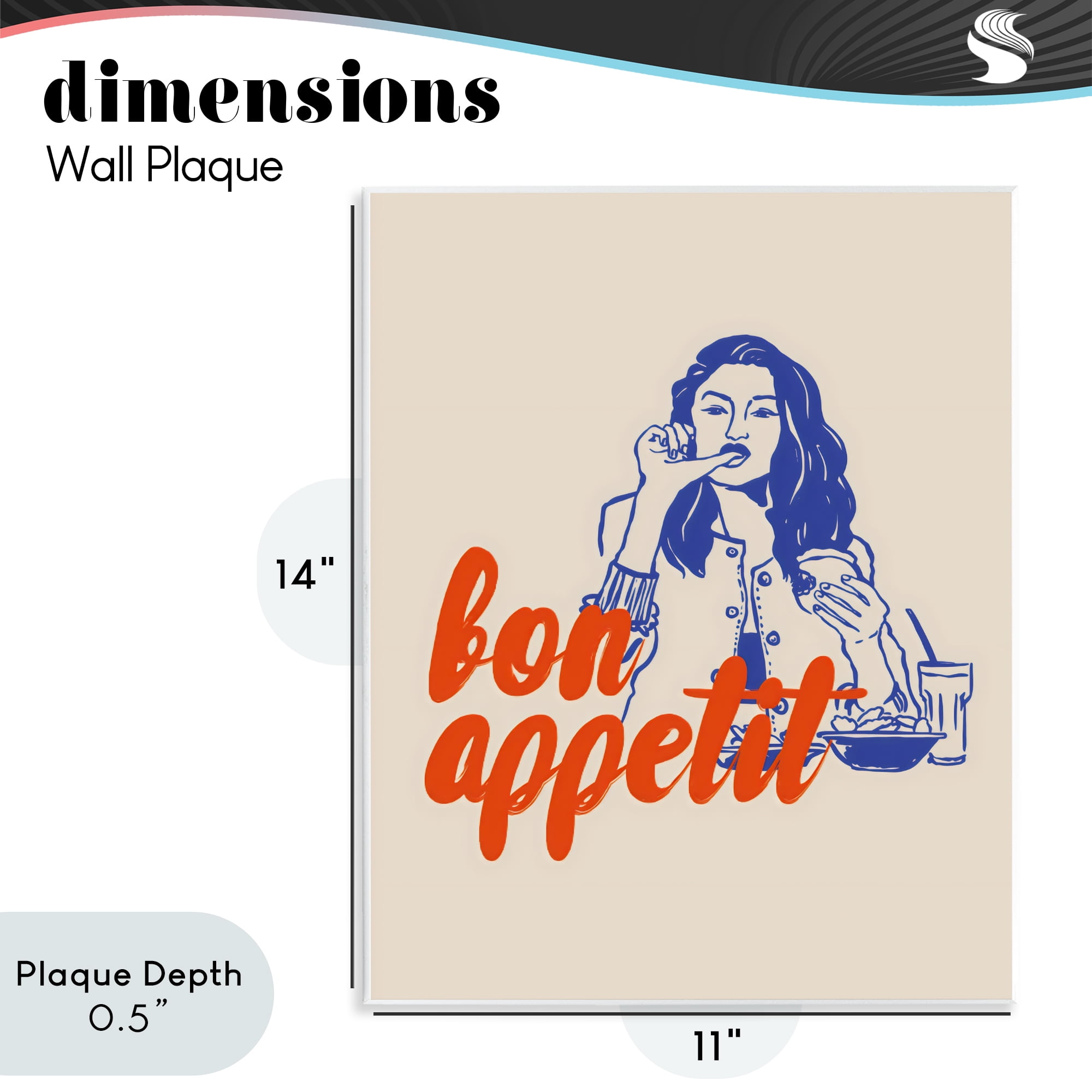 Stupell Industries Bon Appetit Woman Enjoying Meal Wall Plaque Art, design by The Prints Vibe