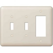 Amerelle 935TTRAL Devon Wallplate, 2 Toggle / 1 Rocker, Steel, Light Almond, 1-Pack