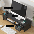 thumbnail image 4 of FTCBJJA Monitor Stand Riser with Pen Holder and Drawer, Computer Monitor Organizer for Office Computer, Laptop, Small Printer, Black Desktop Stand,Computer Screen Increase Rack, 4 of 6