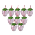 thumbnail image 4 of 10 Vasos Para Beber Con Y Diseño De Fresa Para Niños, Para Cumpleaños En El Hogar Hawaiano, Transparentes Claro, 4 of 8