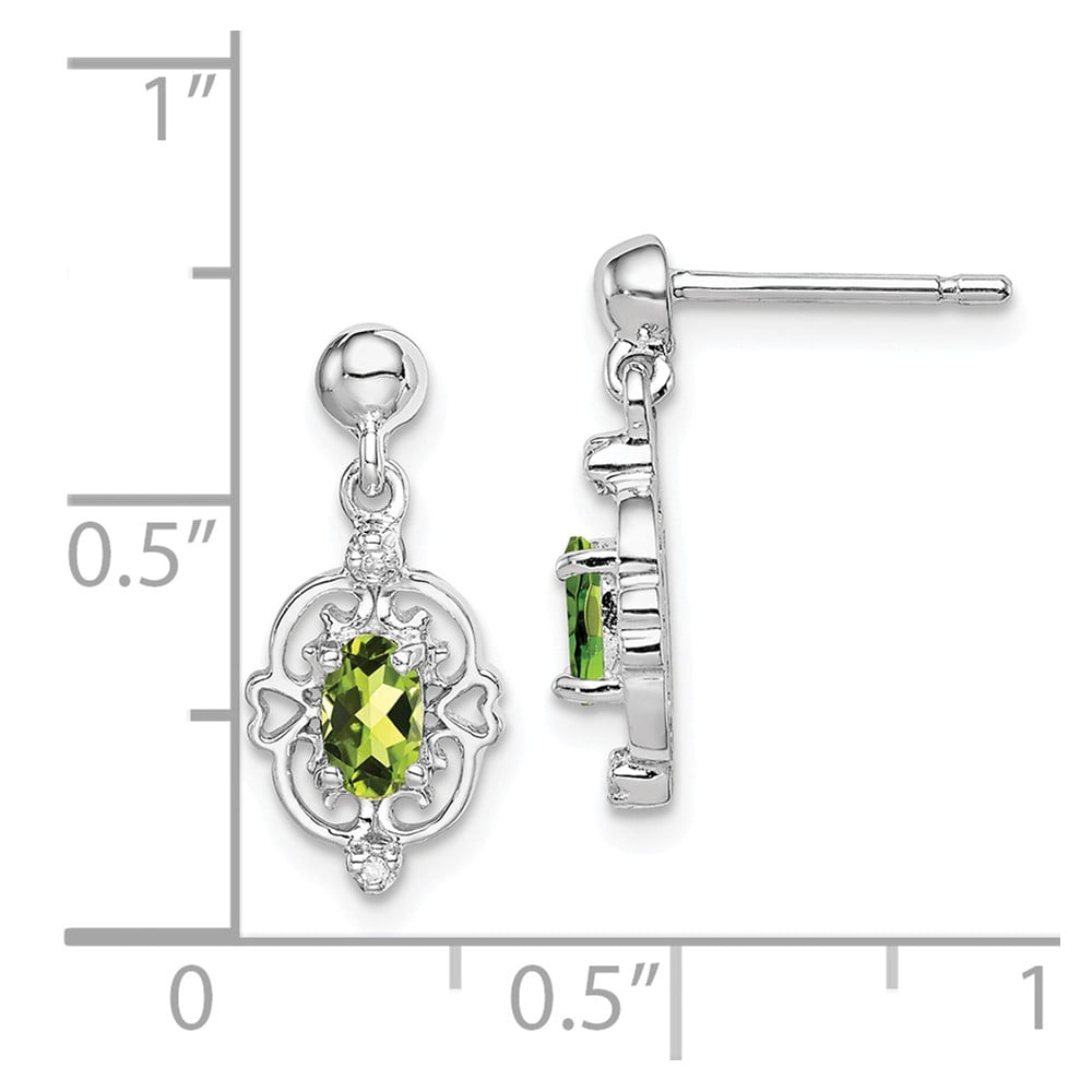 FB Jewels Solid Sterling Silver Rhodium & Diamond Teardrop Post Dangle Earrings FB Jewels Solid Sterling Silver Rhodium & Diamond Teardrop Post Dangle Earrings