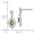 thumbnail image 2 of White Sterling Silver Earring Drop & Dangle Women'S Peridot Oval Green Diamond 16 mm 7, 2 of 2