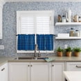 thumbnail image 6 of Half Window Curtains 24 Inches Long, Black Blue Plaid Window Treatment Curtain Drapes, Country Buffalo Checked Gingham Short Curtains Tiers for Kitchen Over Sink, 27.5"x24", 2 Panels, 6 of 7