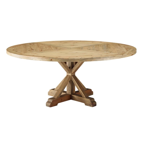 Industrial Country Cottage Farm Beach House Kitchen Dining Room Dining Table, Wood, Brown
