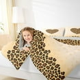 thumbnail image 4 of jejeloiu Leopard Print Loves Full Size Comforter Sets,Chic Cheetah Pattern Bedding Comforter Set,Beige Brown Bedding Sets For Girls,Super Cozy Room Decor Reversible,3-Piece, 4 of 8