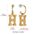 thumbnail image 2 of Clearance Gold Plated Initial Earrings for Women Alphabet H Dangle Earrings Birthday Valentines Day Jewelry Gifts Girlfriend Wife Her Age Ideas, 2 of 3