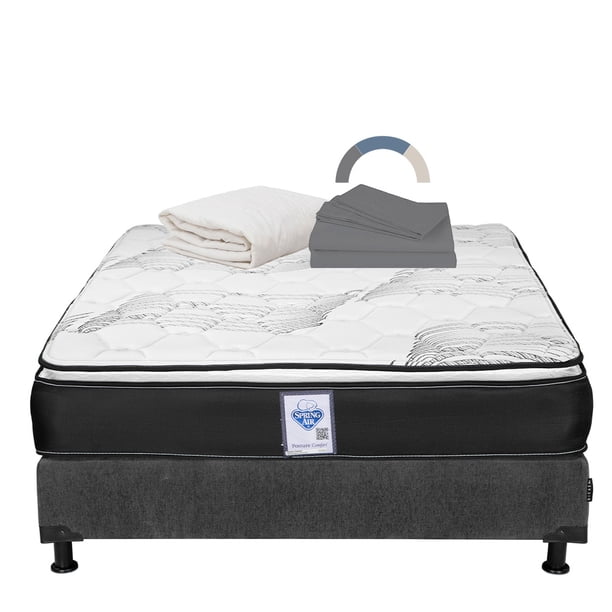 Colchon Matrimonial Premier+Box Base Cama+Protector Ultra+Sabanas Basic