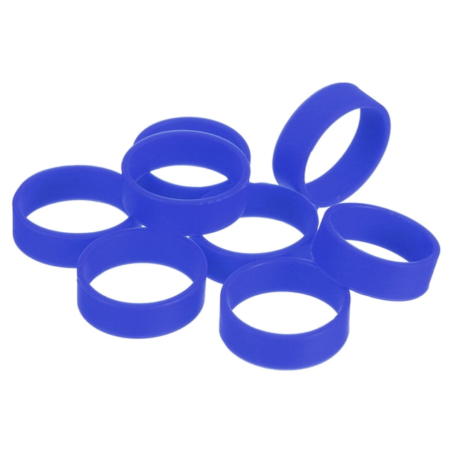 Bandas de goma de silicona Uxcell, paquete de 10, bandas elásticas de silicona de 20x7mm, azul oscuro