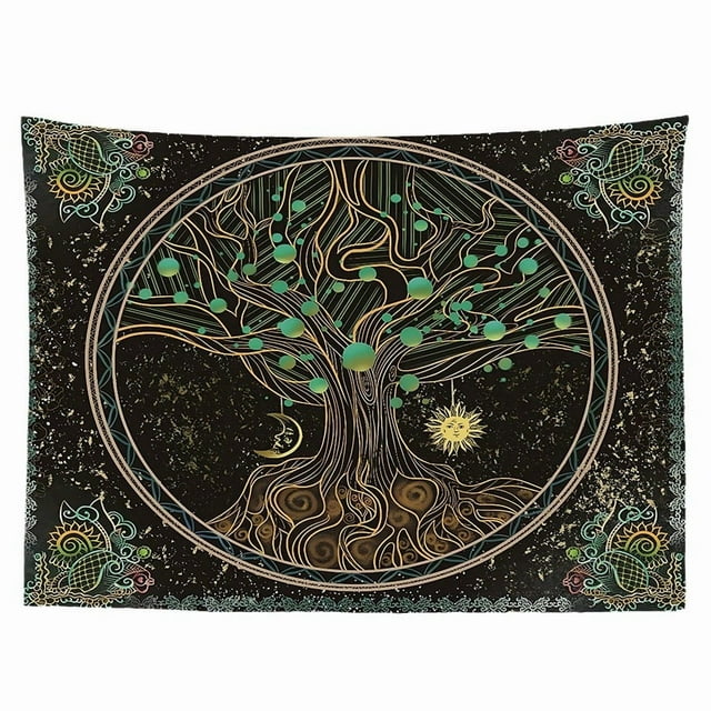 Tapiz de pared con diseño de árbol de la vida, microtela, 150 x 130 cm