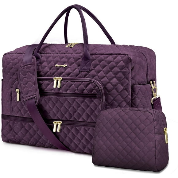 Bolsa de viaje LUOCIP Weekender para mujer con neceser