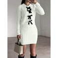 thumbnail image 5 of Fall Sweater Sets Skirt Sets Women 2 Piece Outfits Long Sleeve Top and Skirts Set Loungewear White S, 5 of 9