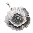 thumbnail image 6 of Natural Abalone Shell Pendant Handmade 3-Layered Flower Necklace Seashell Jewelry Decoration Gift, Mysterious Silver Black Floral Charms, 10.0 x 7.0 in / 25.4 x 17.8 cm, 6 of 9