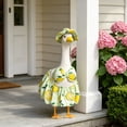 thumbnail image 6 of Porch Goose Outfit Set with Printed Sun Hat Bow Top Skirt, 23 Inch Porch Gander Statue Costume, Summer Garden Yard Decor, 6 of 6
