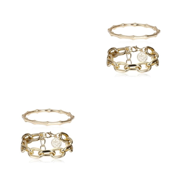 Sonducket 2 unidades/juego de pulseras, brazaletes estéticos, joyería para fiesta de boda, esposa, novia, madre, regalo personalizado dorado Type2 NO2
