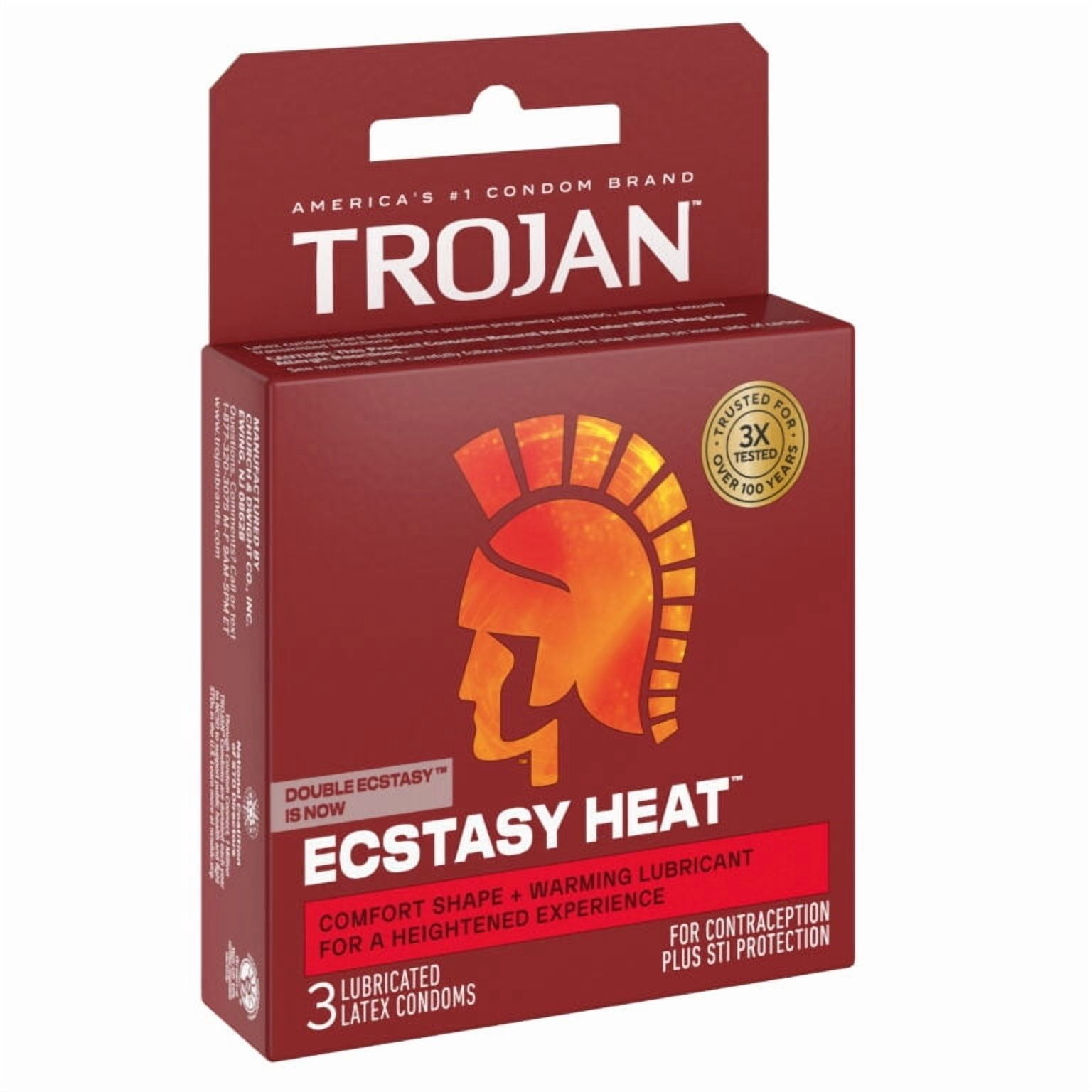 Trojan Double Ecstasy Latex Condoms, 3 ea - Walmart.com