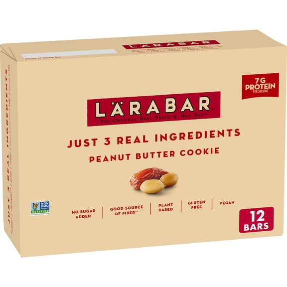 Larabar Peanut Butter Cookie, Gluten Free Vegan Fruit & Nut Bars, 12 ct