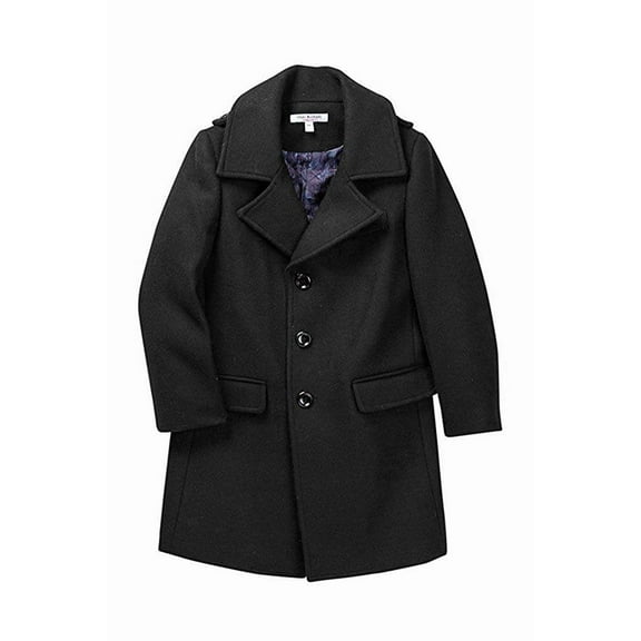 Isaac Mizrahi Boys Single Breasted Wool Overcoat with Epaulets - Colors
