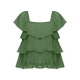 thumbnail image 4 of Bixock Plus Size Women Tops Maternity T Shirts Chiffon Top Solid Color Crew Neck Short Sleeve Sheer Breathable Sizes XL To 5XL Summer Blouse, 4 of 5
