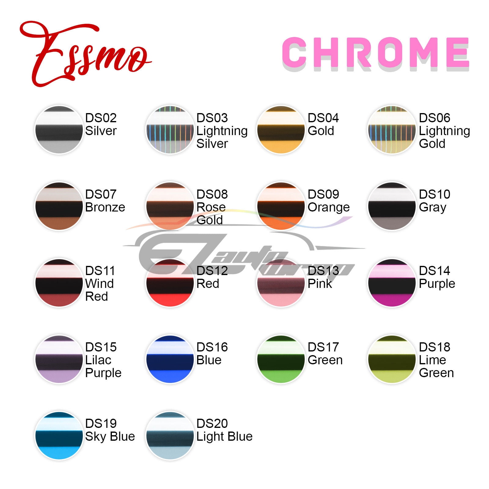 ESSMO Lightning Silver Chrome Heat Transfer Vinyl HTV Sheet T-Shirt 20" Wide Iron On Heat Press 20"x480"