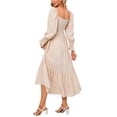 thumbnail image 2 of Innerwin Manches Longues Dames Maxi Robes Partie Cou Carré Abricot Sexy 2XL, 2 of 3