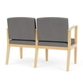 thumbnail image 3 of Amherst Wood Reception Waiting 2 Seat Tandem Seating / Natural Wood / Light Gray, 3 of 5