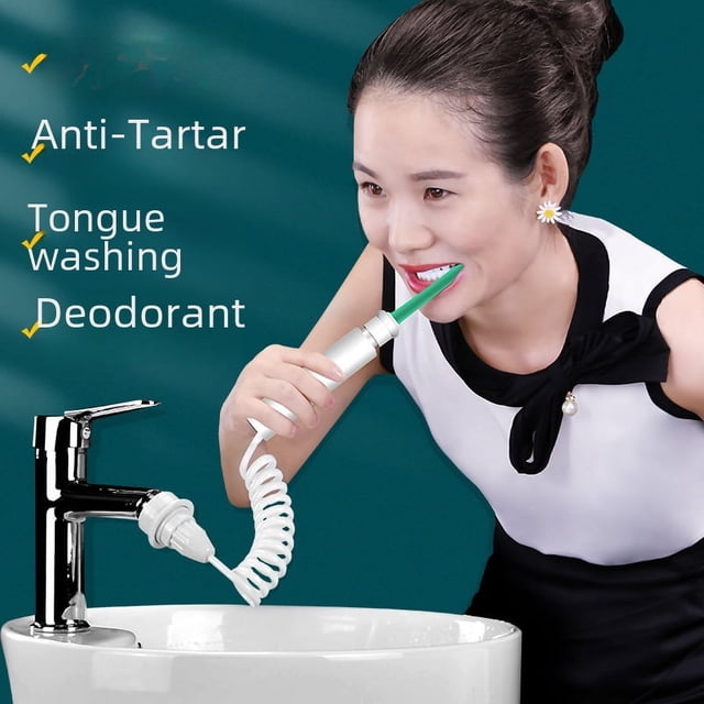 Grifo irrigador, lavador de dientes, hilo dental, limpiador de dientes, doble funcionalidad