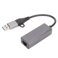 thumbnail image 1 of Type C à RJ45 Adaptateur, USB à Ethernet Adaptateur Automatique MDIX 10 100 1000Mbps Stable Rapide pour la Famille, 1 of 8
