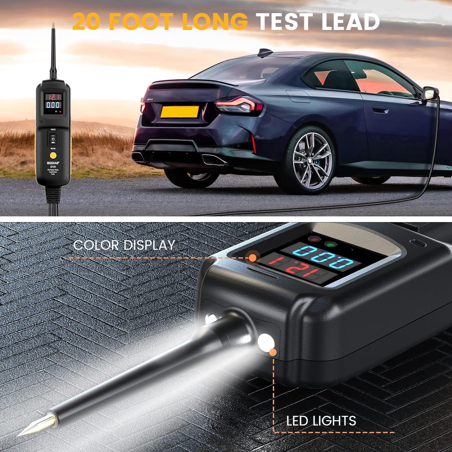 GODIAG GT101 Power Circuit Probe Tester, Auto Short Circuit, Relay Fuse / Voltage Tester, 6V 40V DC Auto Electrical System Test Tool Kit