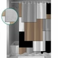 thumbnail image 4 of Abstract Art Shower Curtain, 72" x 72", Brown Black Gray Splice Waterproof Bathroom Curtain Washable Shower Curtain Set with 12 Hooks, 4 of 6