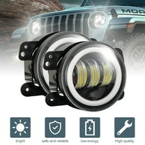 2X 4inch 3000Lm Round White Angel Eye Halo LED Projector Fog Light 4X4 ATV Truck