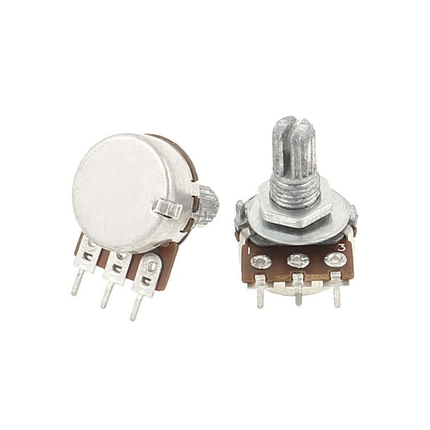 2Pcs 5K OHM 3 Pins 6mm Shaft Linear Taper Rotary Potentiometer B5K Pot