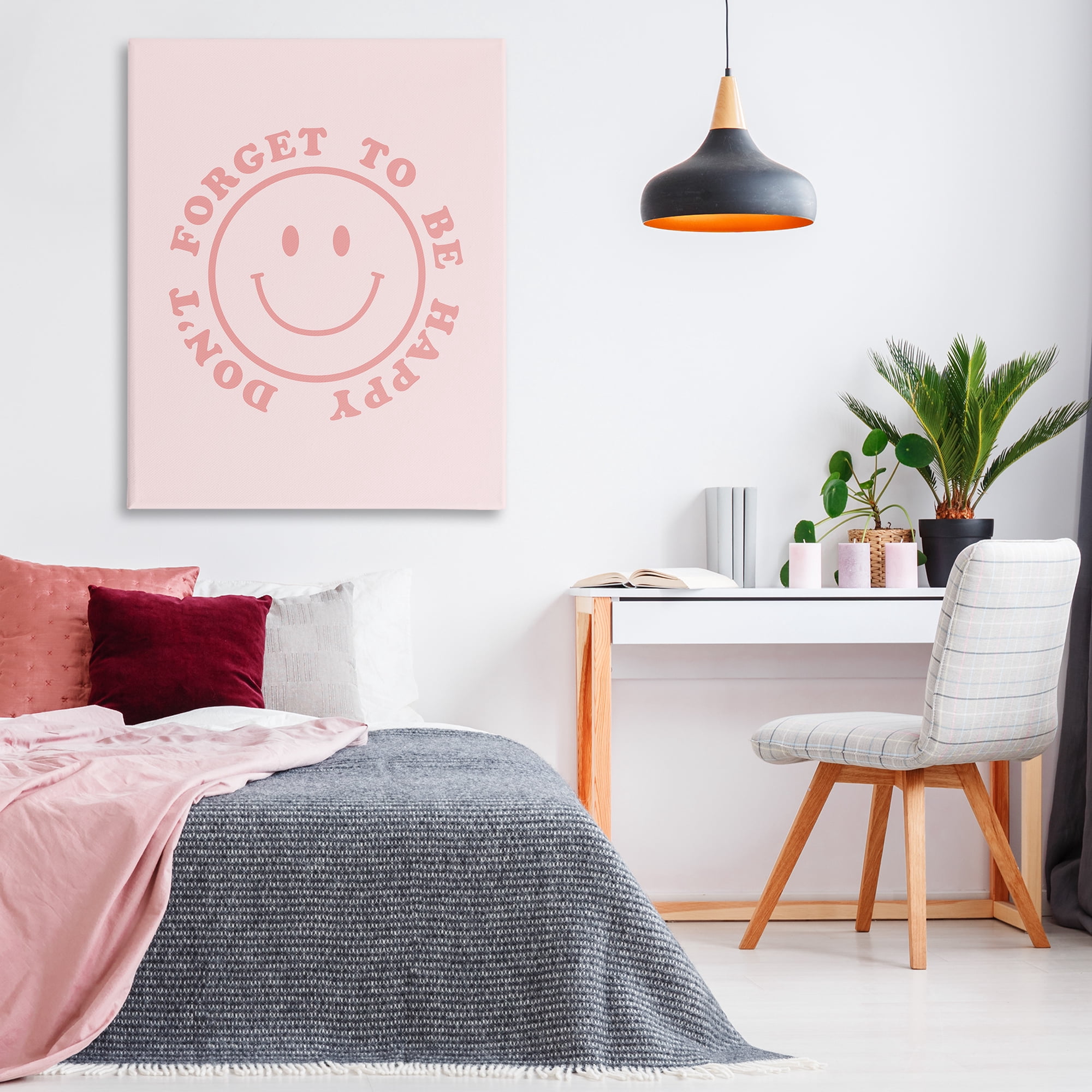 Stupell Industries Don't Forget Be Happy Typography Painting Gallery Wrapped Canvas Art Print Wall Art, 36 x 48