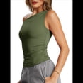 thumbnail image 2 of Tops de Verano con Hombros Descubiertos para Mujer, Camisetas para Salir, Top Corto Sin Mangas, Ropa de Moda, Conjuntos de 2025 Verde M, 2 of 9