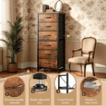 thumbnail image 4 of CONCETTA Tall Storage Dresser with 6 Fabric Drawers, Metal Frame with Cross Support Rods, Anti-Tip, Wood Top for Bedrooms, Offices and Compact Spaces, Rust, 4 of 7